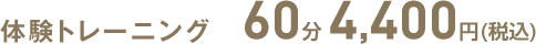 体験トレーニング 60分 4,400円(税込)